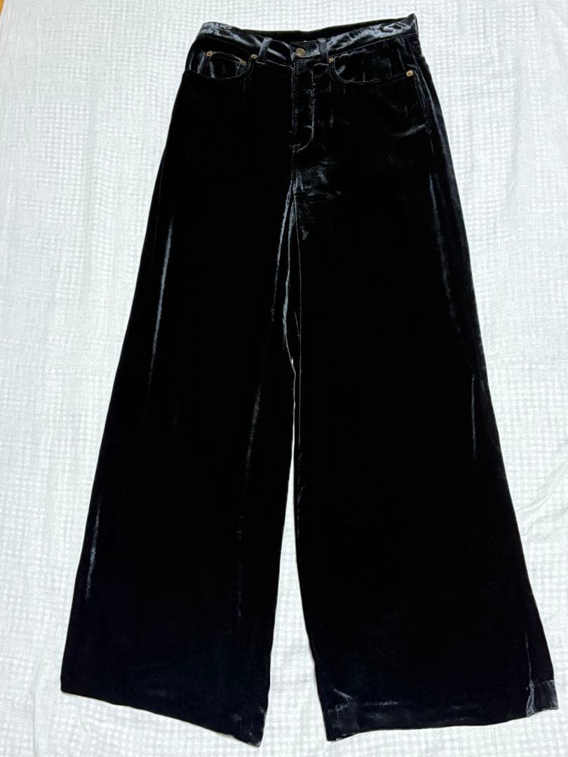 22AW SAINT LAURENT ベルベット ワイドパンツ