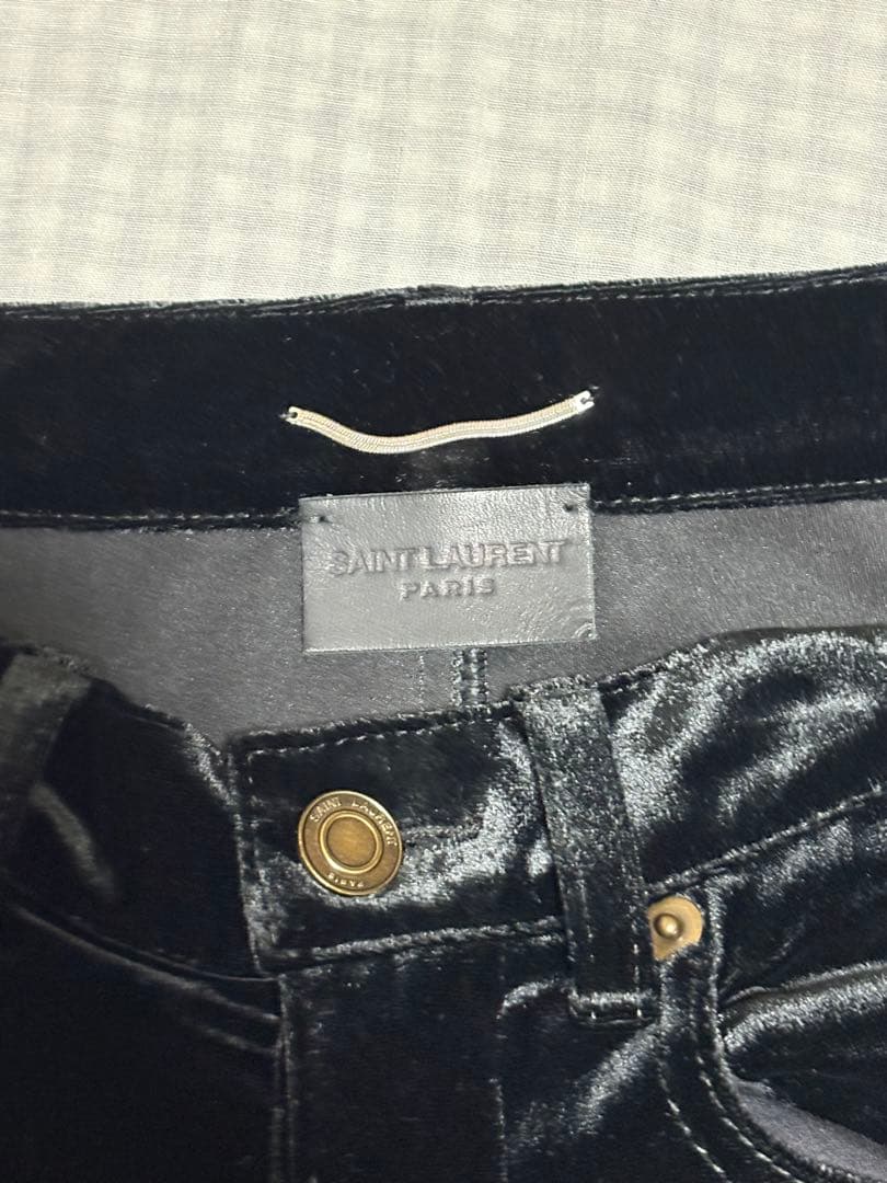 22AW SAINT LAURENT ベルベット ワイドパンツ