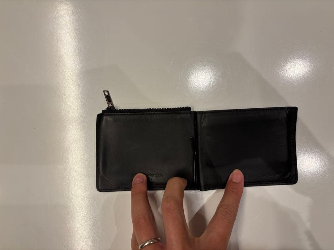 【箱あり】メゾンマルジェラ マネークリップ ブラック 二つ折財布 ケース