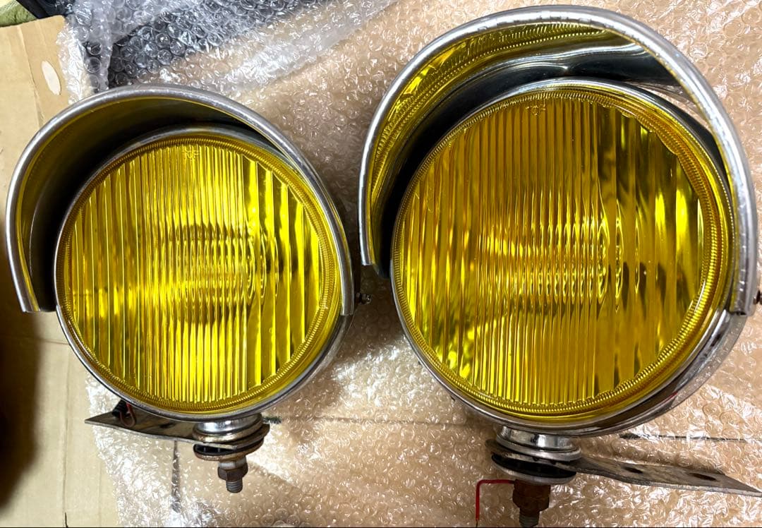 イエロー 丸型 フォグランプ 左右セット ひさし付き