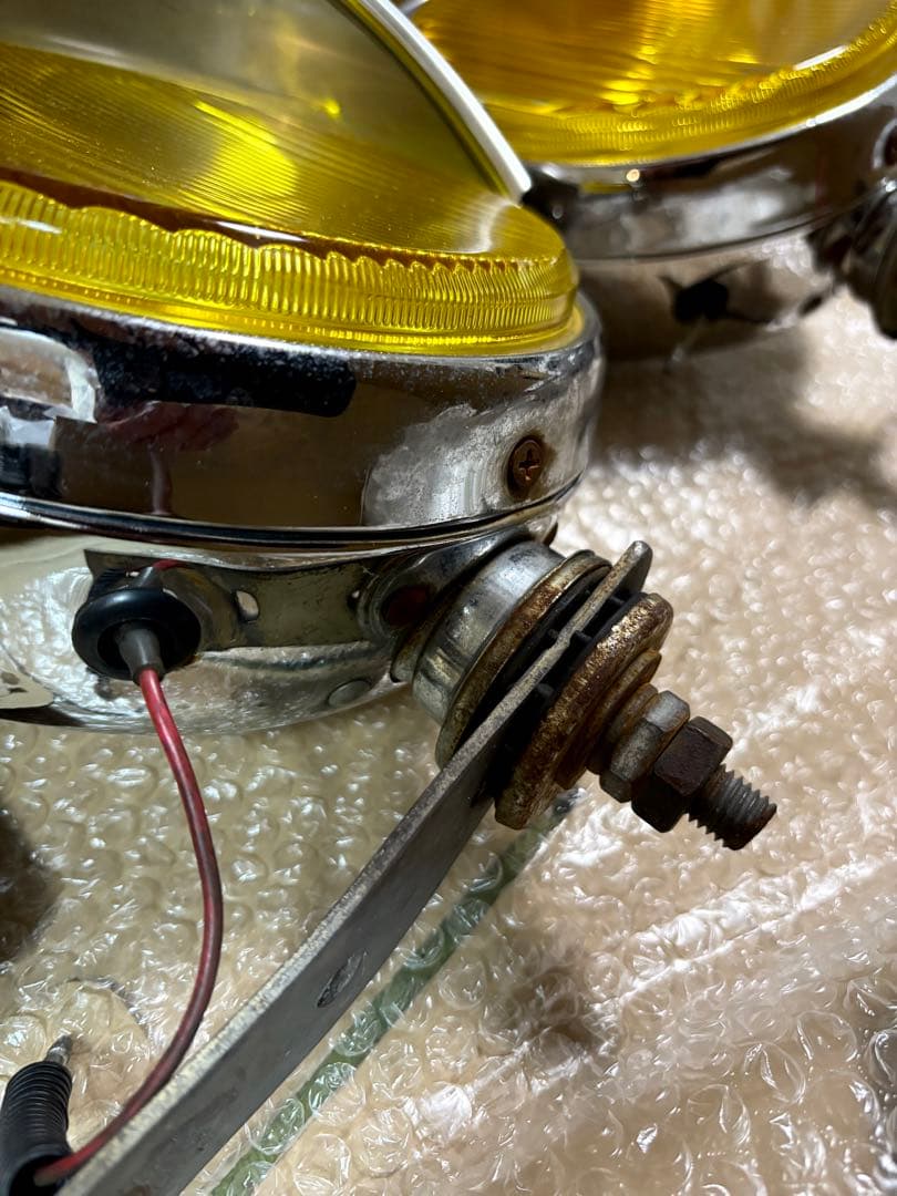 イエロー 丸型 フォグランプ 左右セット ひさし付き