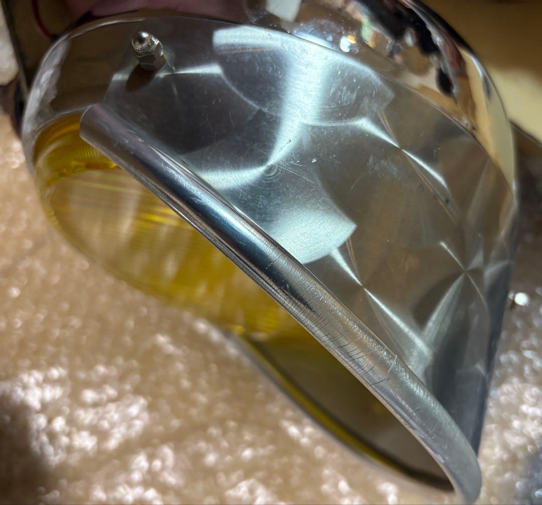 イエロー 丸型 フォグランプ 左右セット ひさし付き