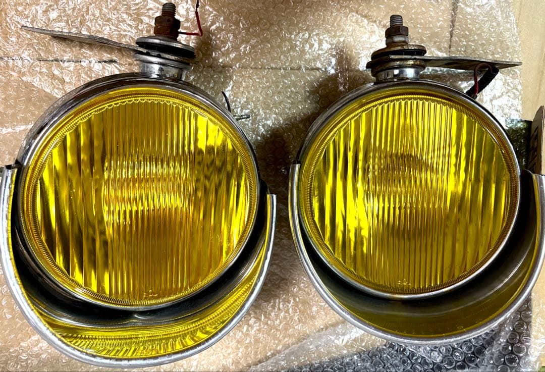 イエロー 丸型 フォグランプ 左右セット ひさし付き