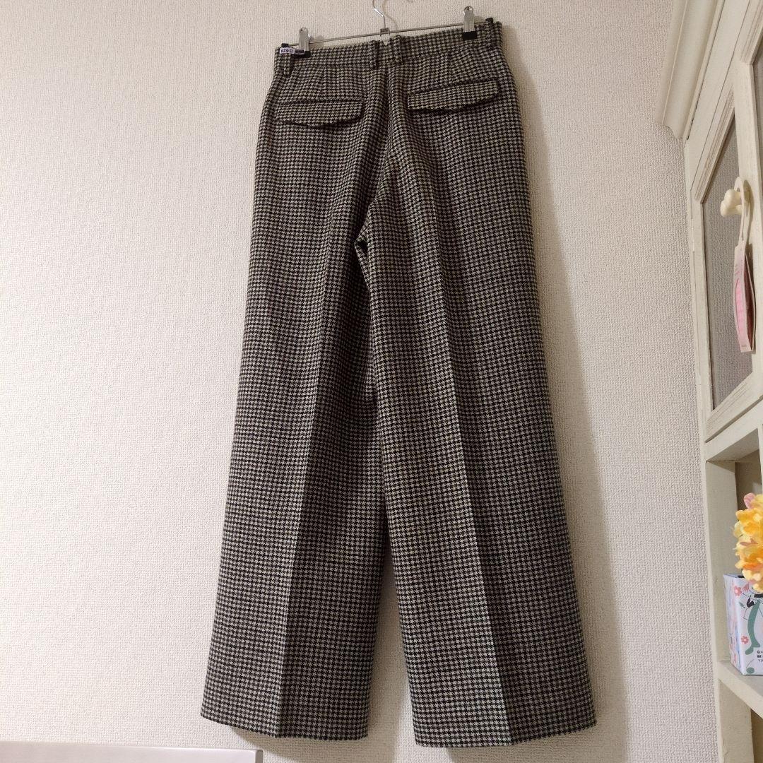 美品　ebure❋エブールチェックワイドタックパンツ❋ロンハーマン