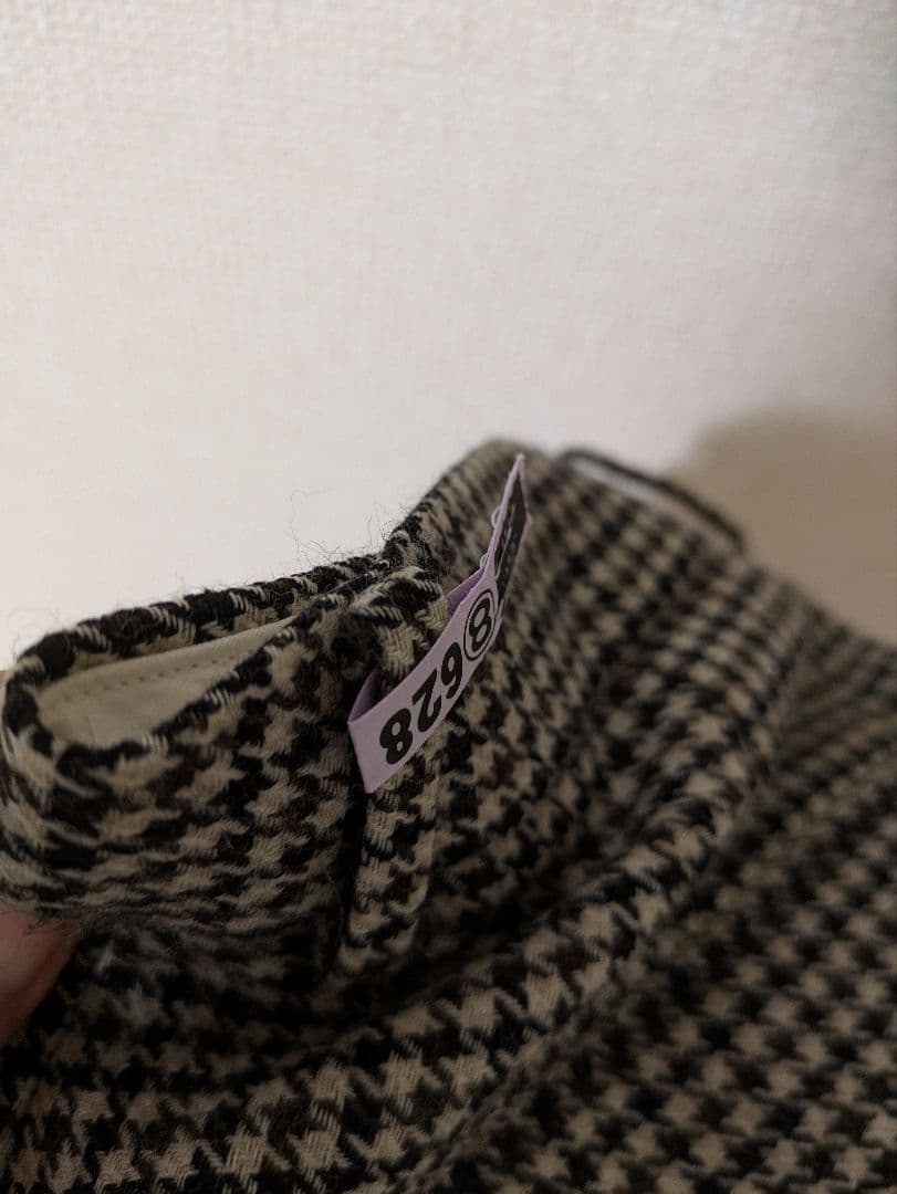 美品　ebure❋エブールチェックワイドタックパンツ❋ロンハーマン