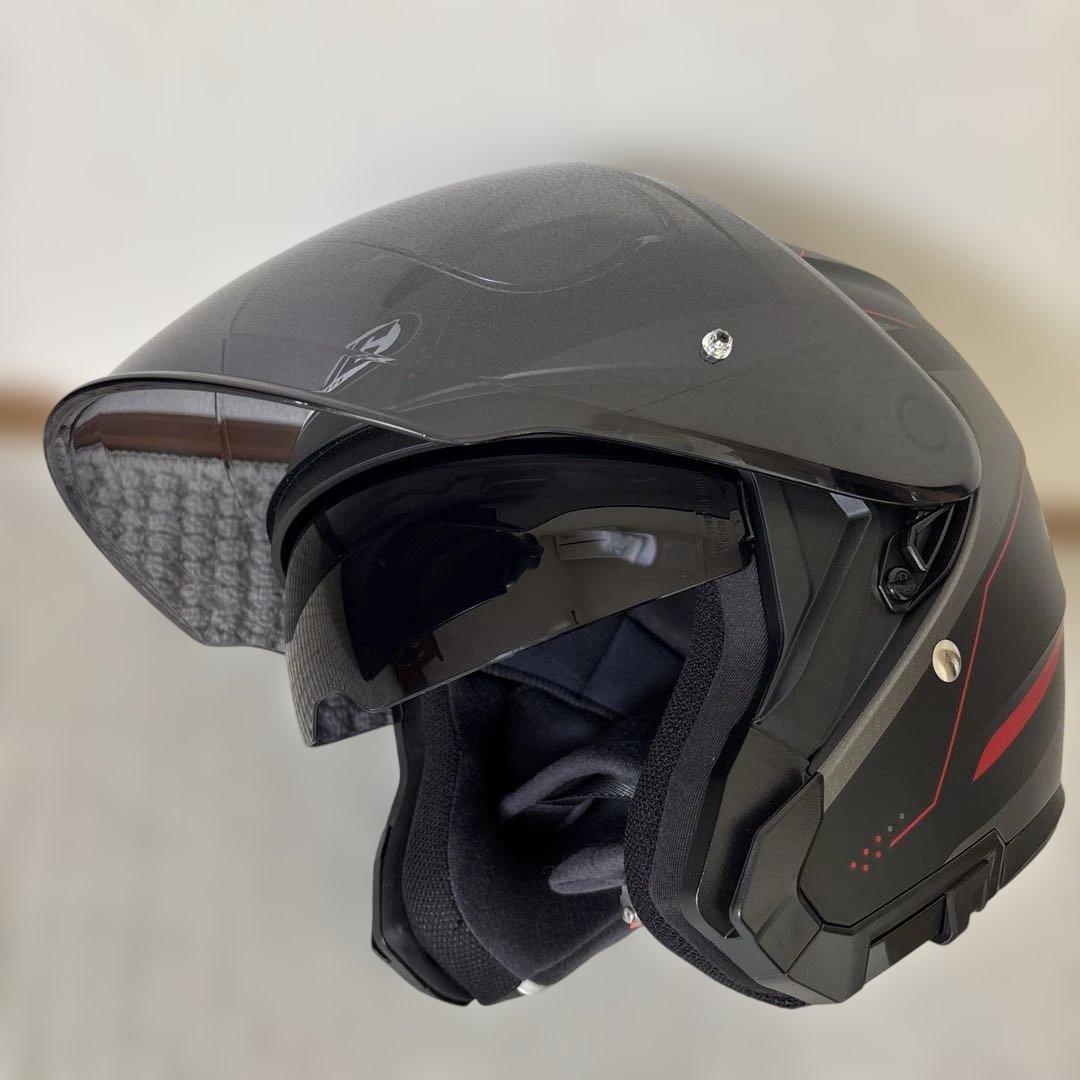 HJC ジェットヘルメット HJH215 i30 ブラック/レッド XL