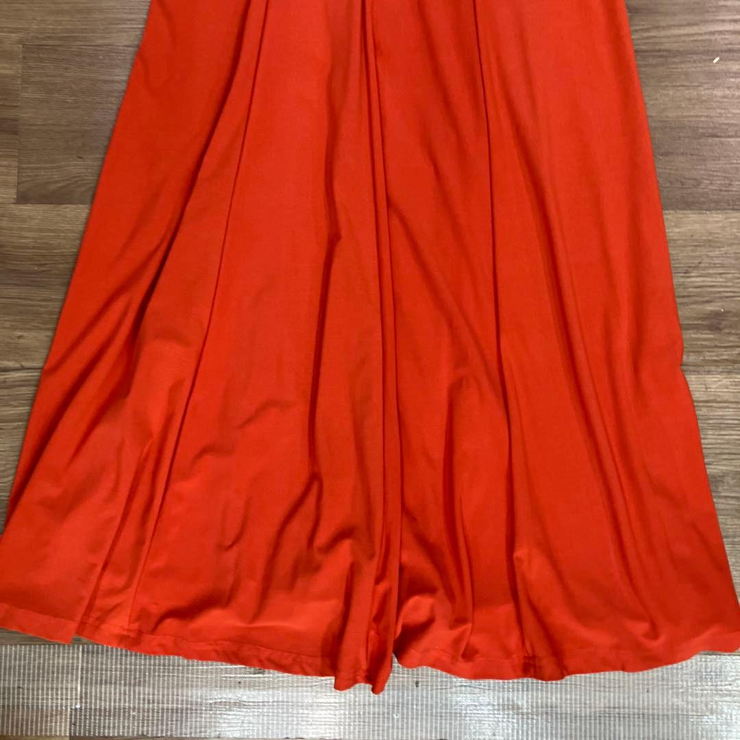 2.3 社交ダンス 舞台衣装 フレアスリーブ ロングドレス オレンジ 衣装