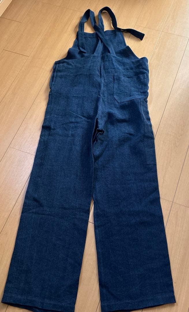 試着のみ　オールドマンズテーラーストラップ付きオーバーオール　リネン