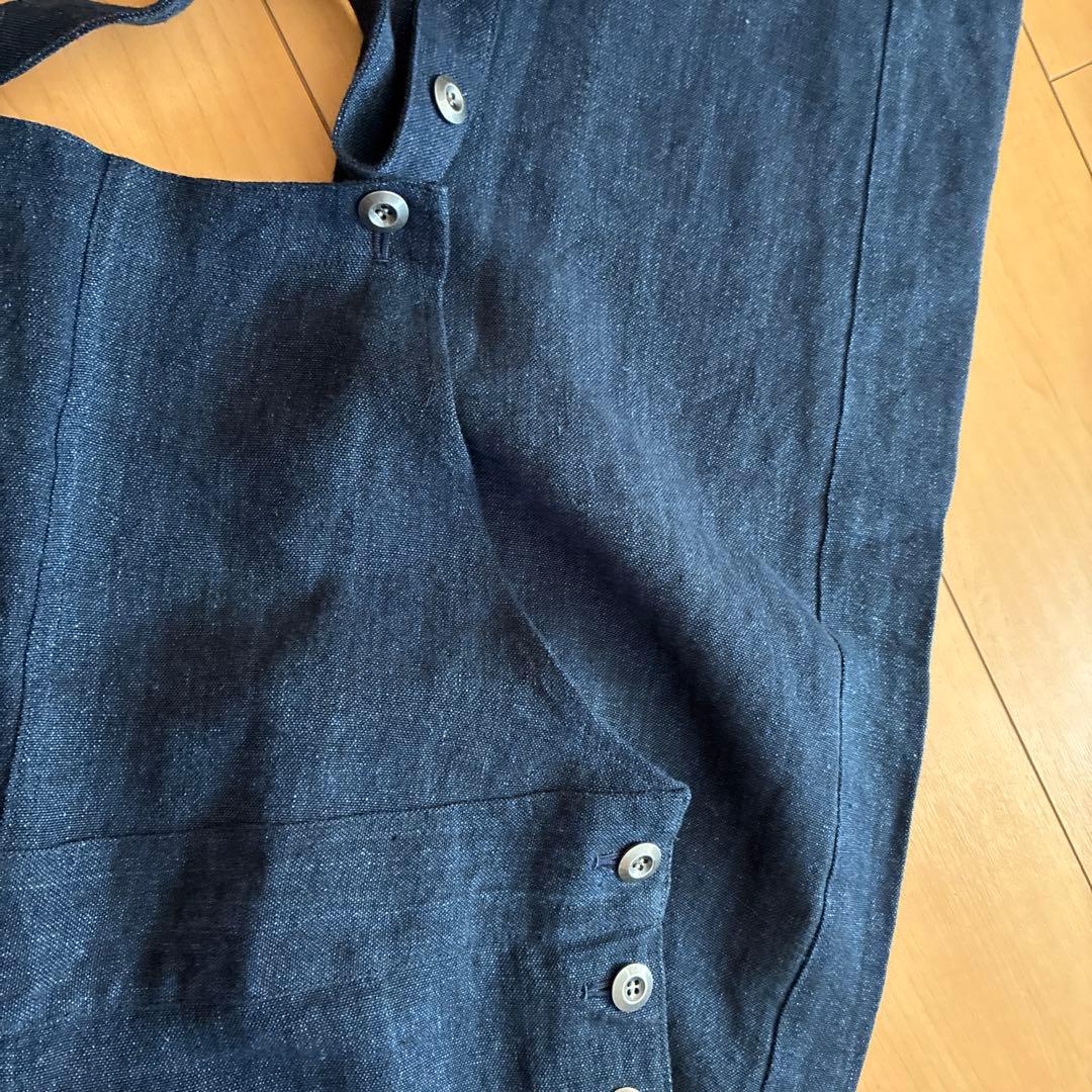 試着のみ　オールドマンズテーラーストラップ付きオーバーオール　リネン