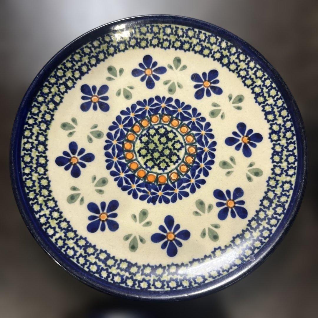 ポーリッシュポタリー・ボレスワヴィエツ・平皿・ケーキ皿・4枚セット・16センチ