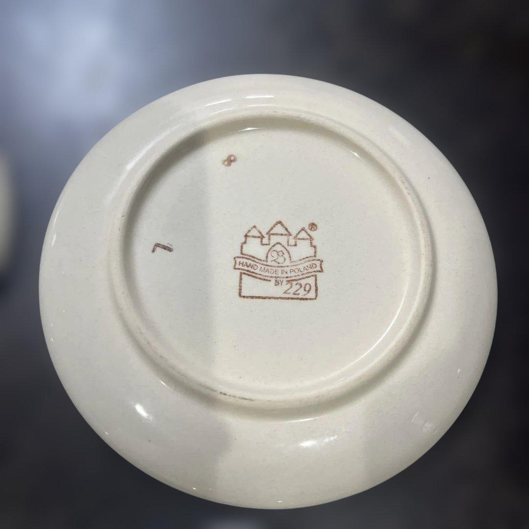 ポーリッシュポタリー・ボレスワヴィエツ・平皿・ケーキ皿・4枚セット・16センチ