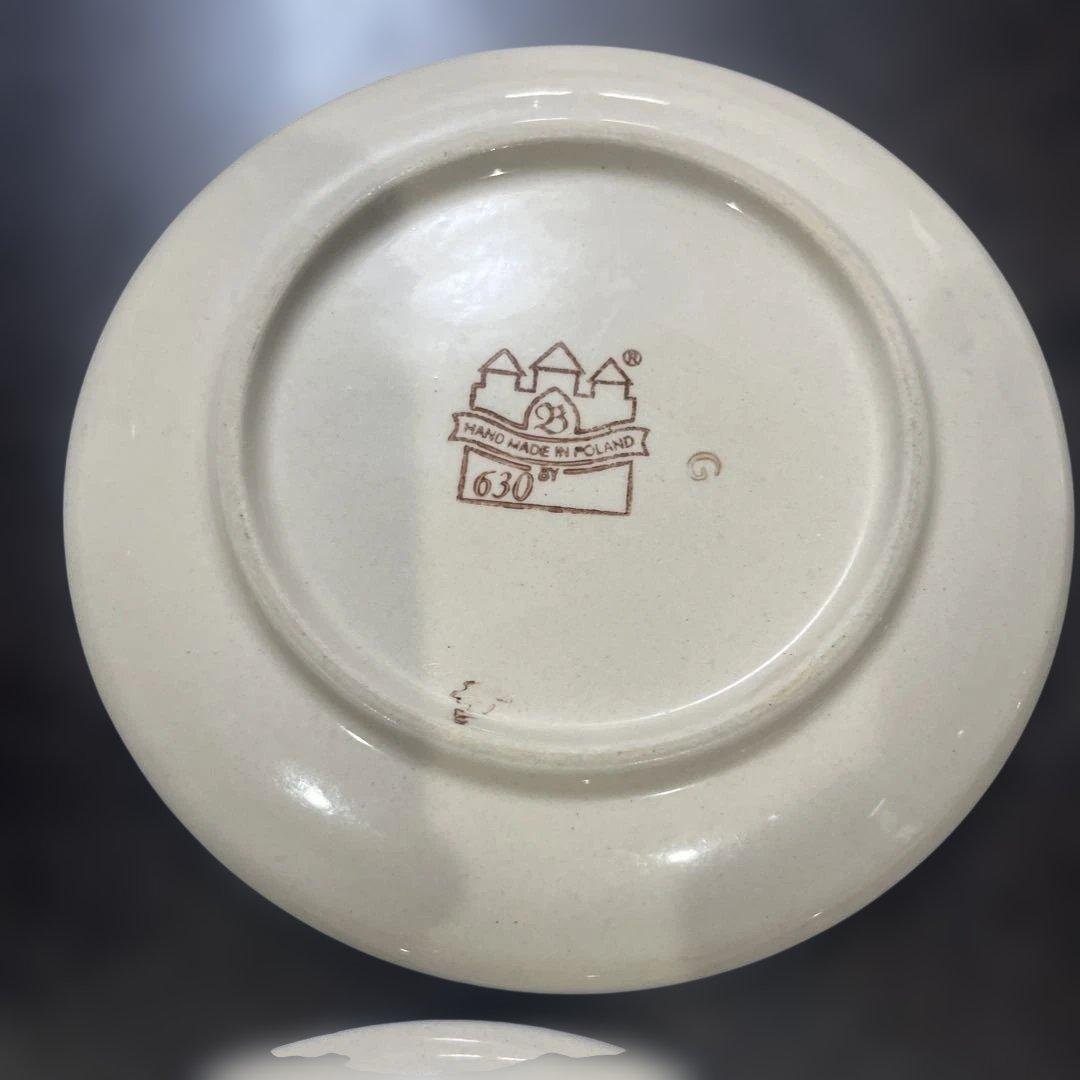 ポーリッシュポタリー・ボレスワヴィエツ・平皿・ケーキ皿・4枚セット・16センチ