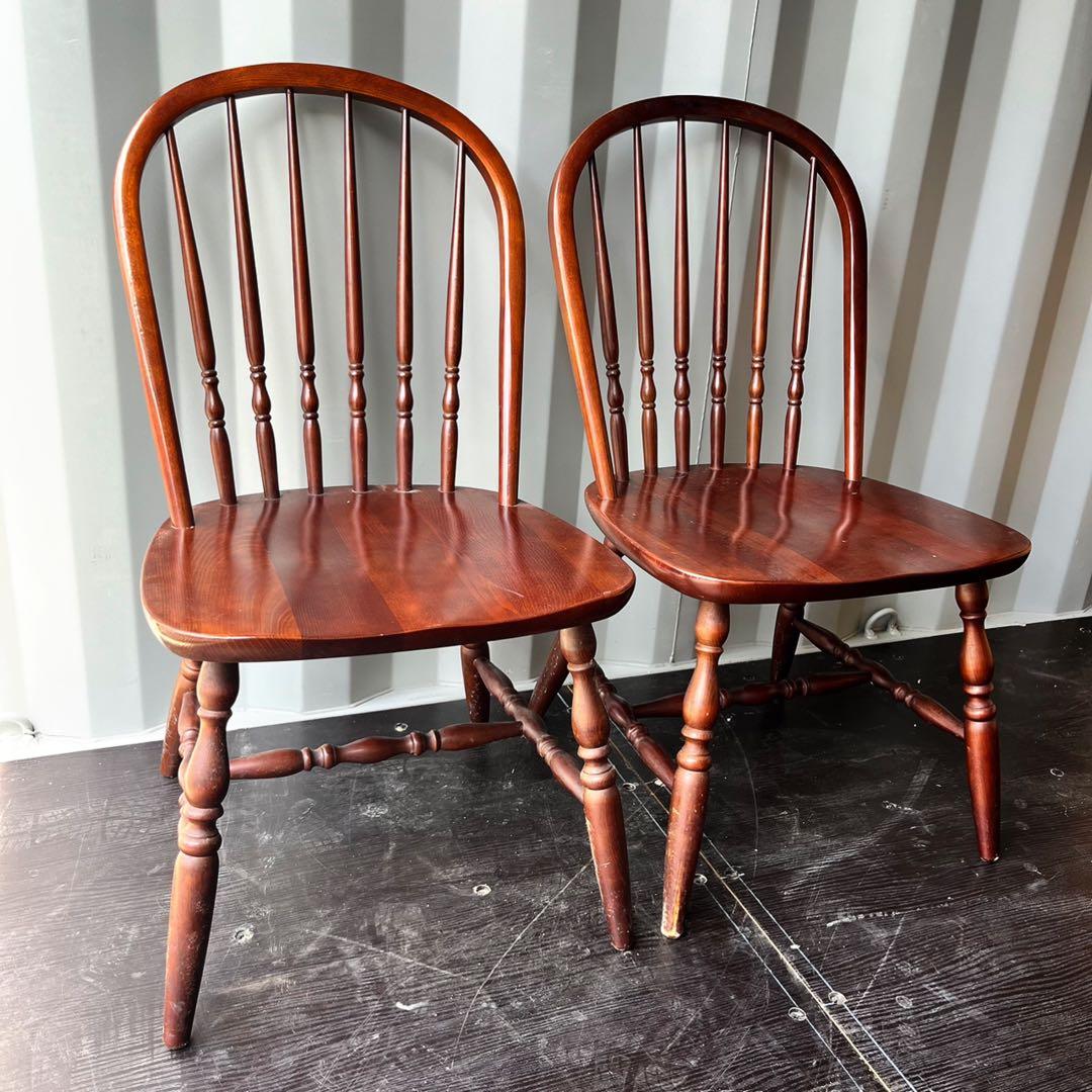 取付無料！飛騨の家具 柏木工 北欧風天然木おしゃれアンティークウィンザーチェア✨