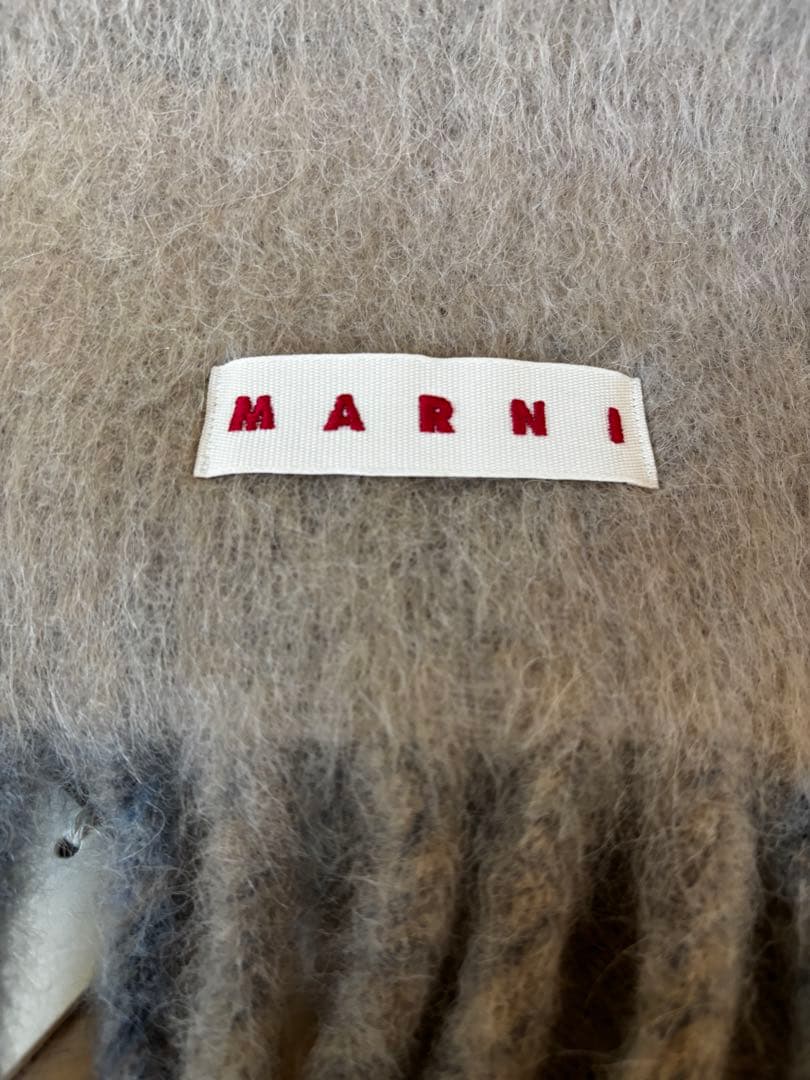 新品MARNI ストライプ ロゴ マフラー