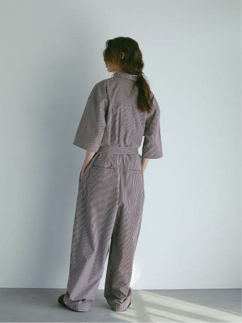 【最安値】ETRE TOKYO ハーフスリーブストライプオールインワン 25SS