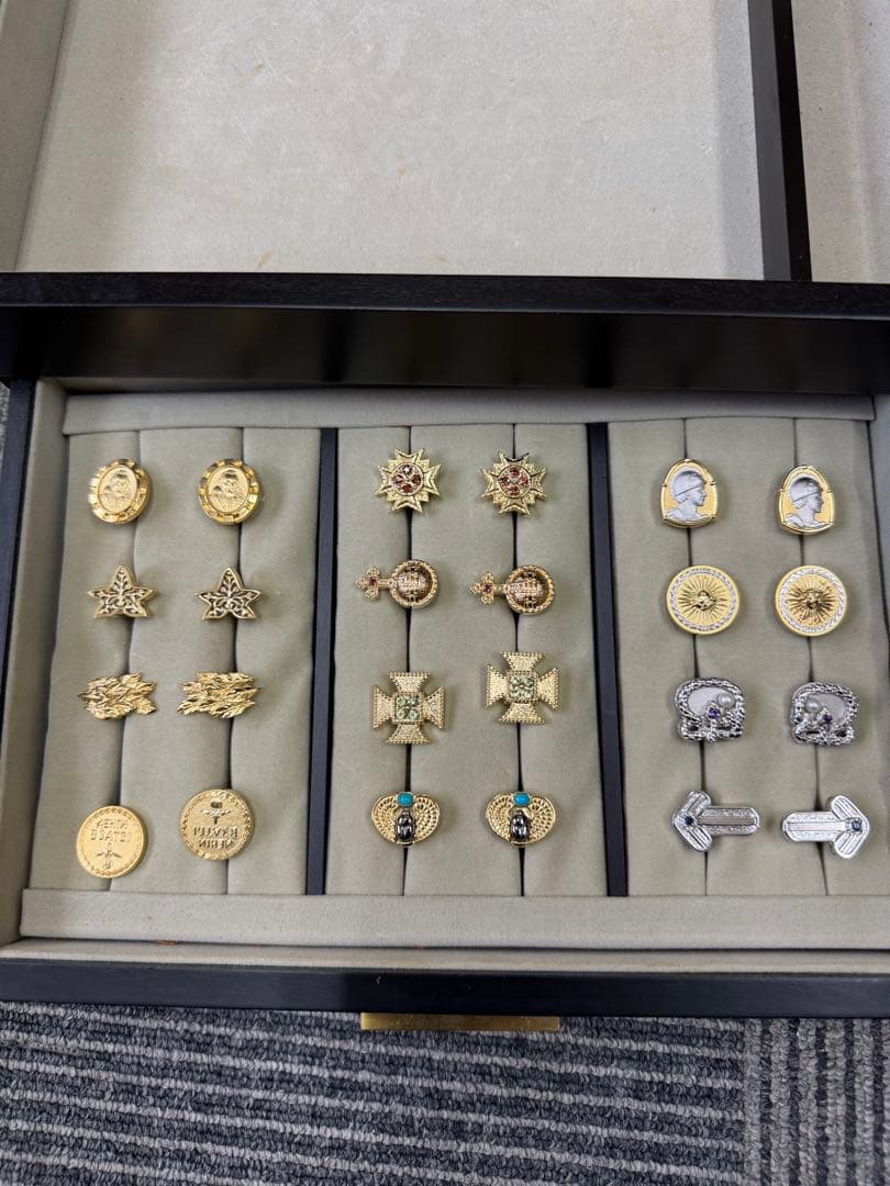 シルバー 金メッキ 925 カフスボタン 12セット