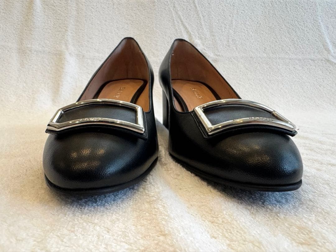 【美品】BALLY ブラック PRALIA 55 レザーパンプス