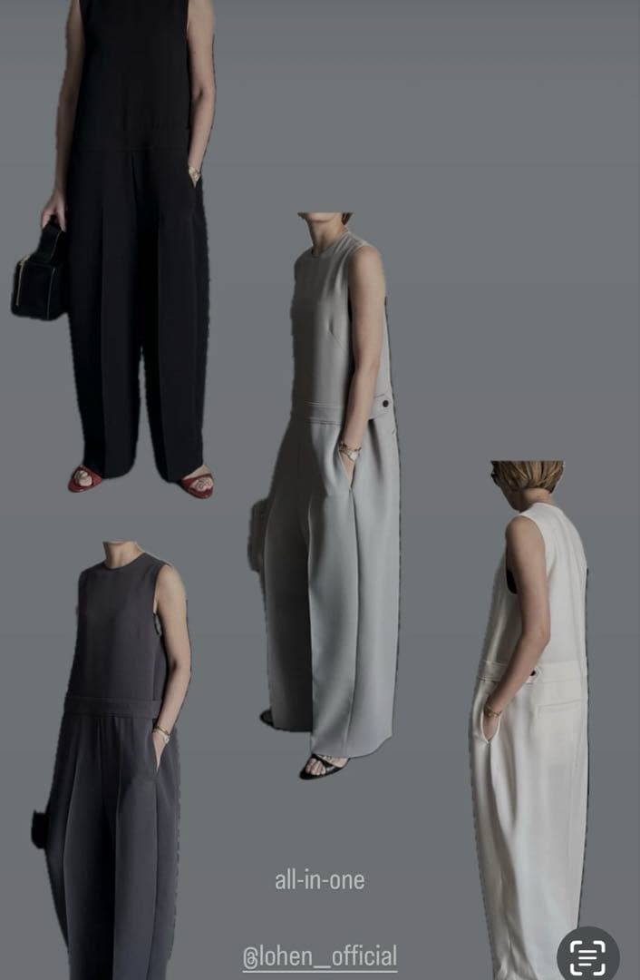 LOHEN ローヘン　ダブルクロスコクーンオールインワン　黒