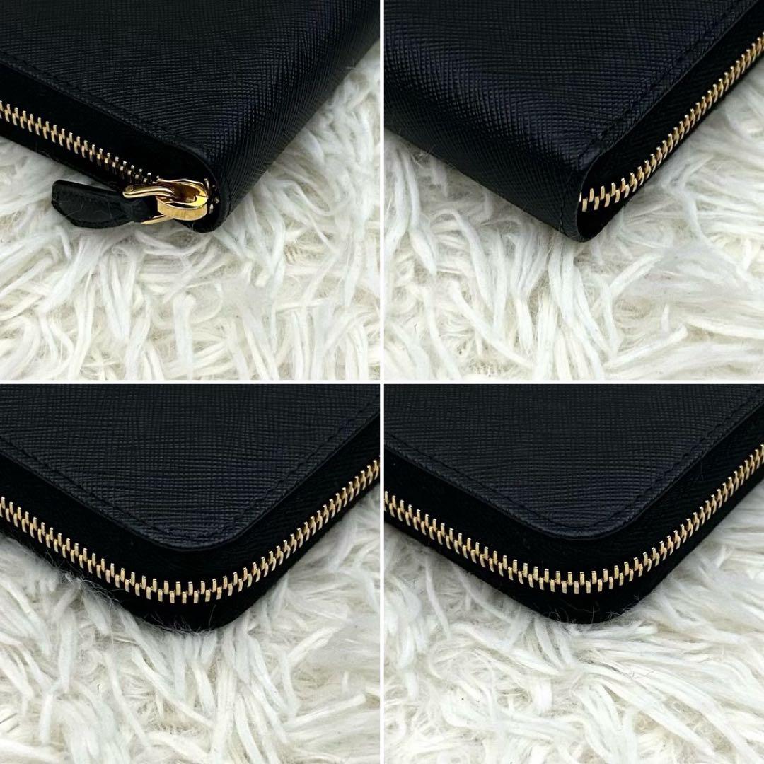 ［極美品］PRADA ハート バイカラー ロゴ ロングウォレット 長財布