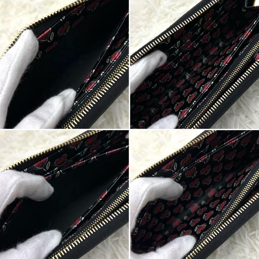 ［極美品］PRADA ハート バイカラー ロゴ ロングウォレット 長財布