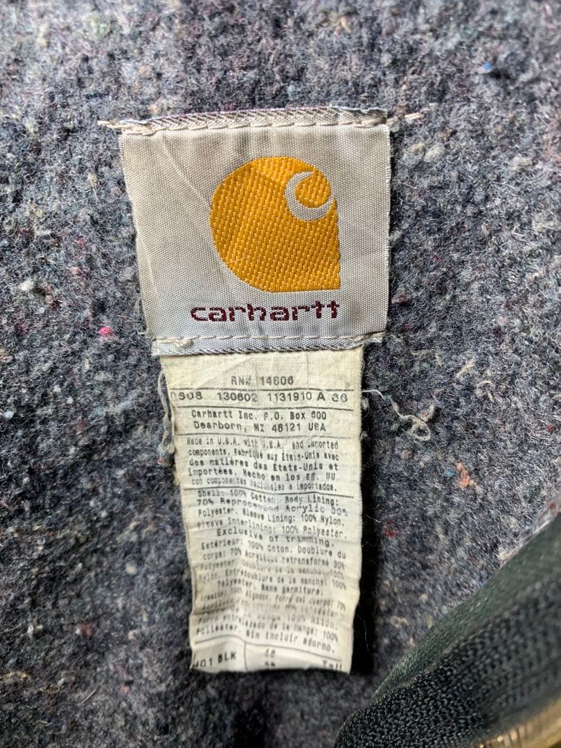 carhartt カーハート デトロイトジャケット 企業ロゴ フェード 黒