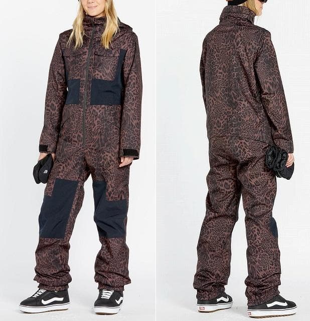 ボルコム ウィメンズシャイロスノースーツ M つなぎ ヒョウ柄
