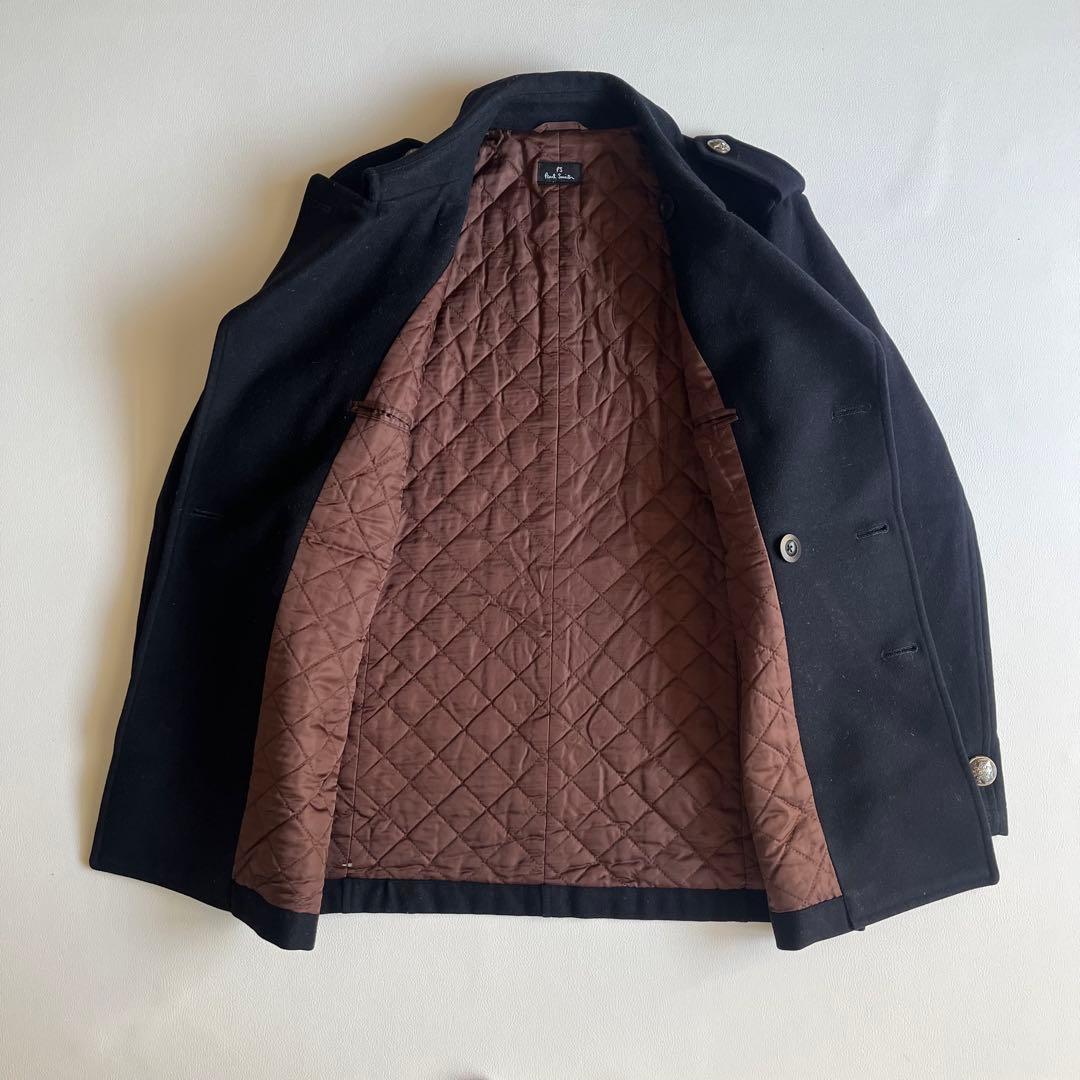 ポールスミス　カシミヤ　ピーコート　ナポレオン　キルティング　メタルボタン　刻印