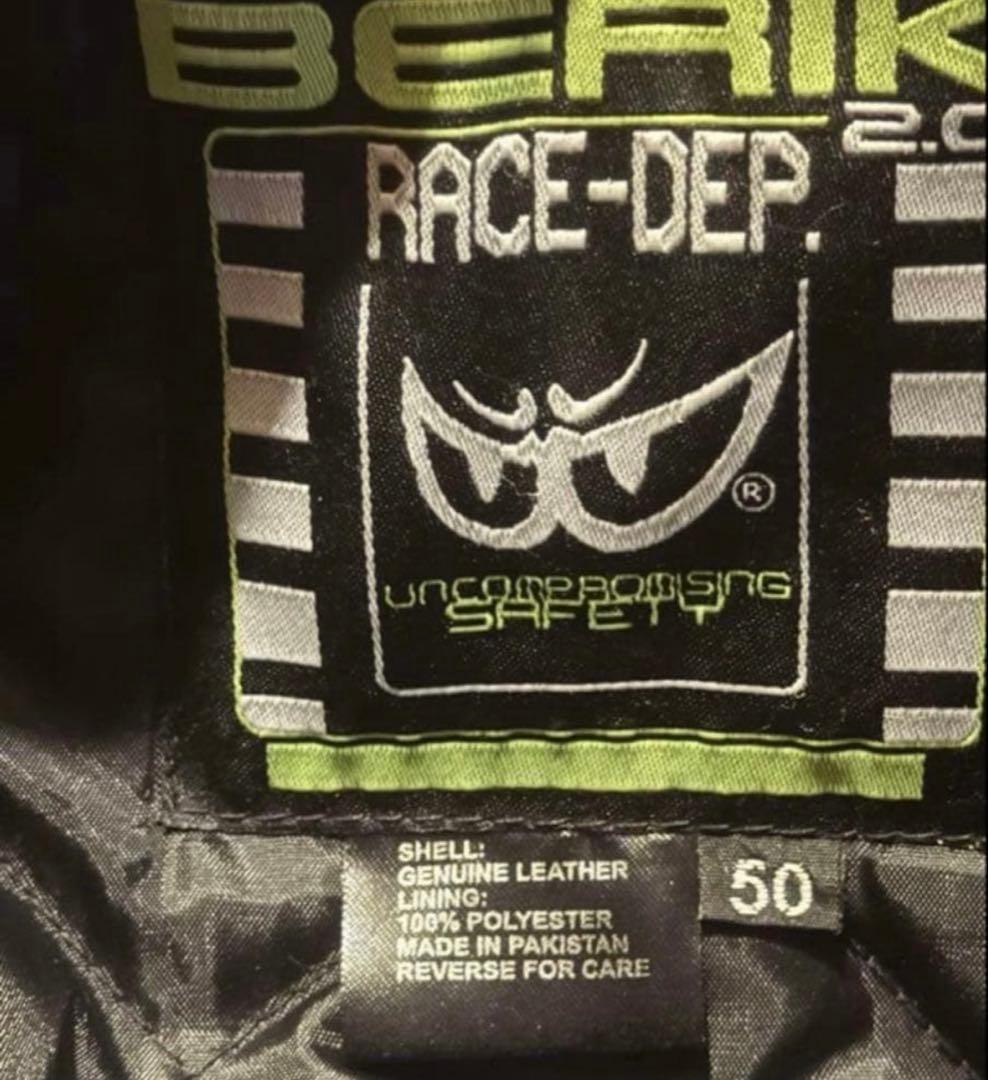 BERIK superpro2.0レザージャケット 黒/白　50サイズ