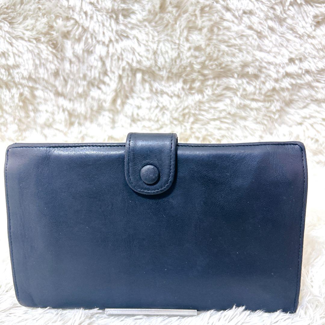 CHANEL ココマーク　ロゴエンボス レザー　長財布　がま口　ゴールド　黒