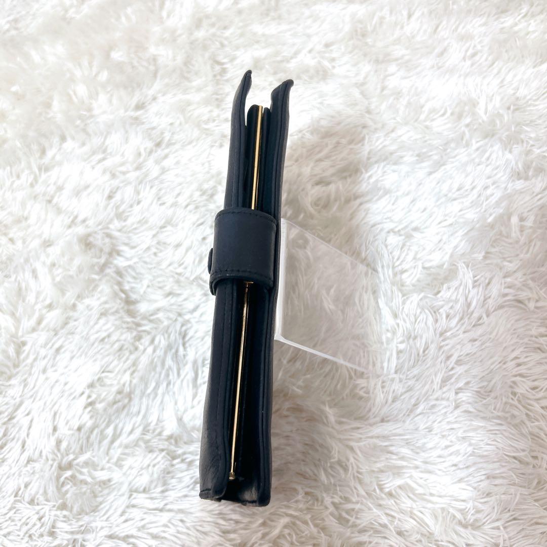 CHANEL ココマーク　ロゴエンボス レザー　長財布　がま口　ゴールド　黒