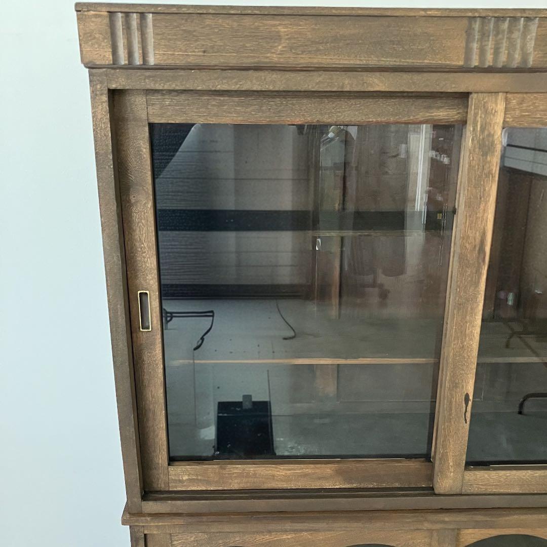 レトロ　ヴィンテージ　古家具　古道具　収納棚　食器棚　シェルフ　ガラス棚