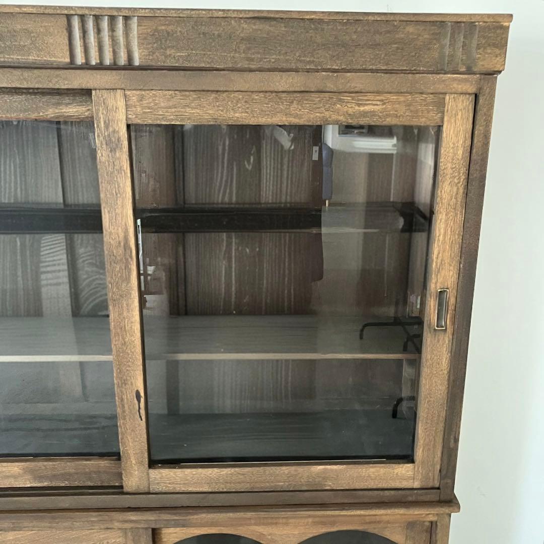 レトロ　ヴィンテージ　古家具　古道具　収納棚　食器棚　シェルフ　ガラス棚