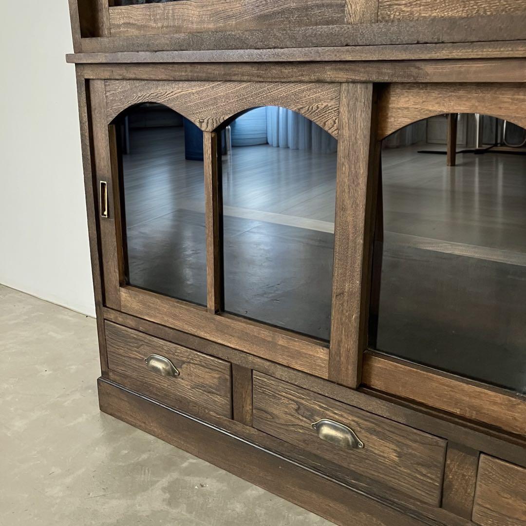 レトロ　ヴィンテージ　古家具　古道具　収納棚　食器棚　シェルフ　ガラス棚