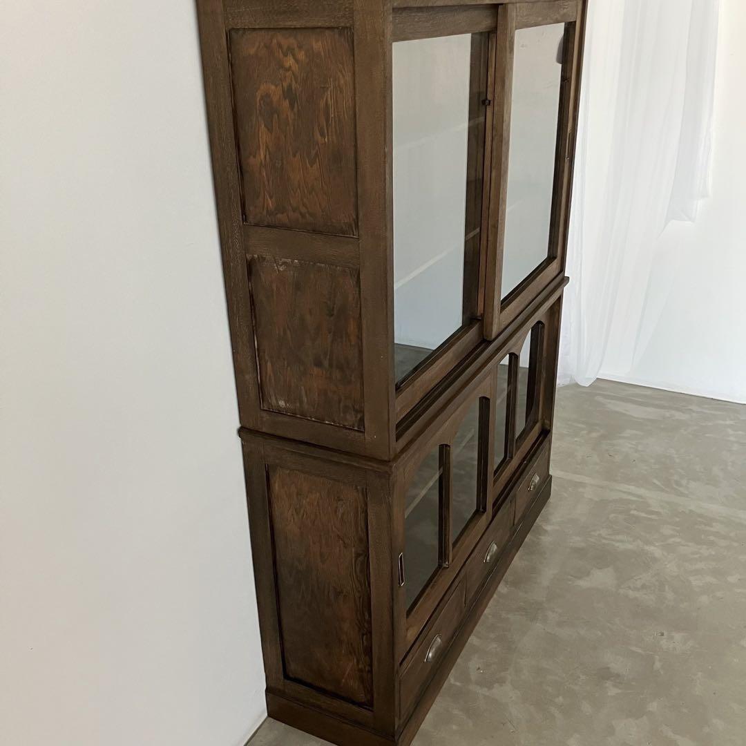 レトロ　ヴィンテージ　古家具　古道具　収納棚　食器棚　シェルフ　ガラス棚