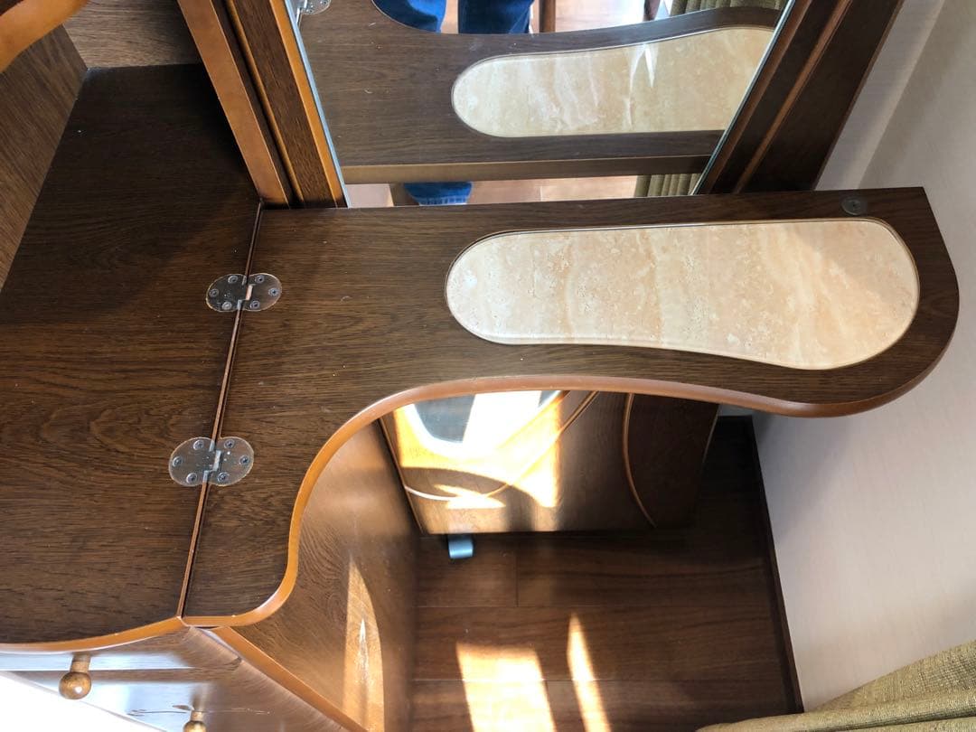 木製ドレッサー・鏡台 引き出し付き　椅子とセット販売