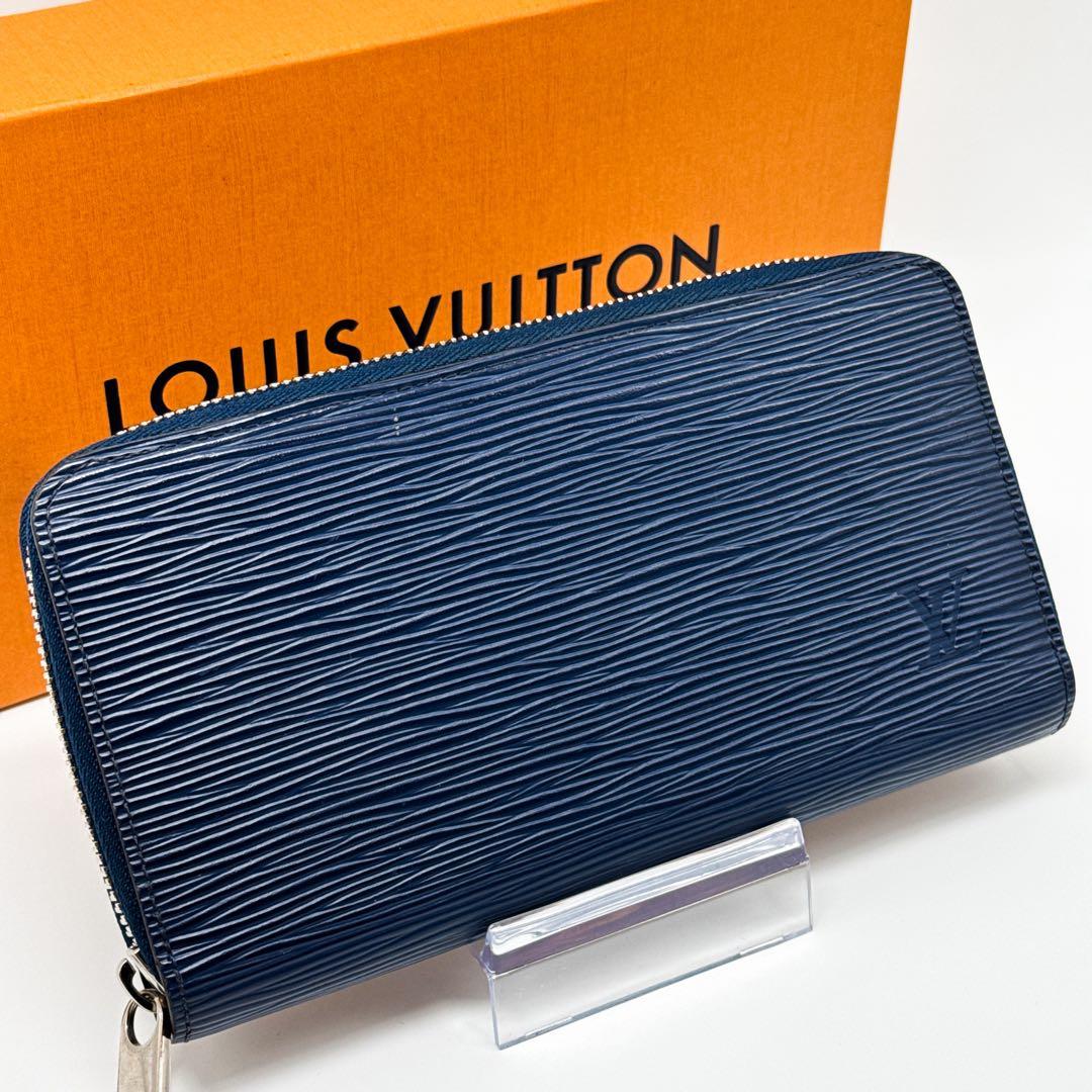 ルイヴィトン エピ ジッピーウォレット ラウンドジップ 青 ブルー シルバー
