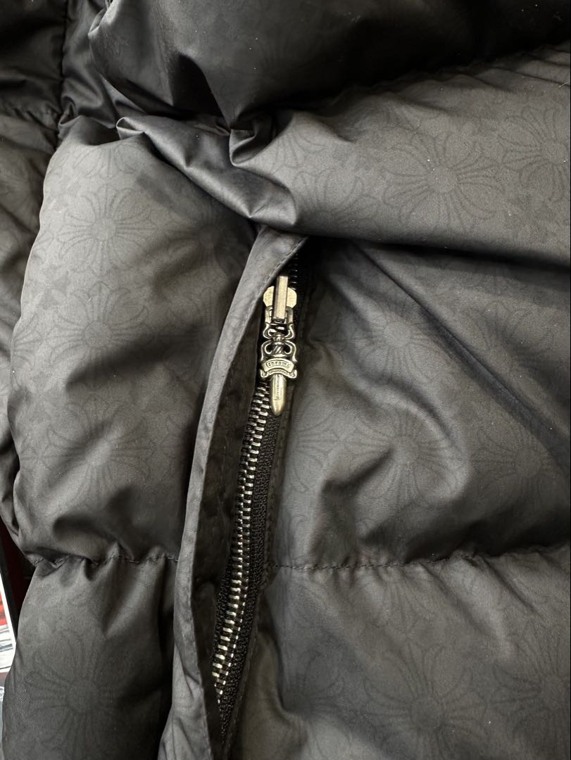 Hal847 極美品 クロムハーツ ブラック キルティングダウンベスト