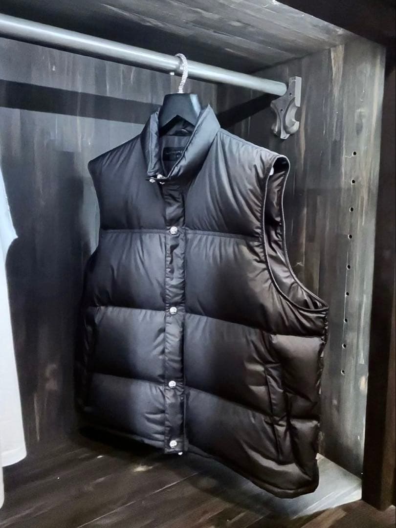 Hal847 極美品 クロムハーツ ブラック キルティングダウンベスト