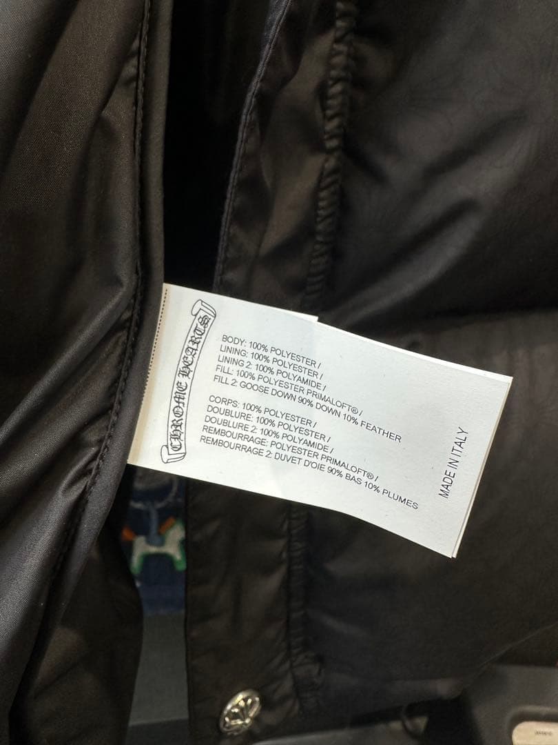 Hal847 極美品 クロムハーツ ブラック キルティングダウンベスト