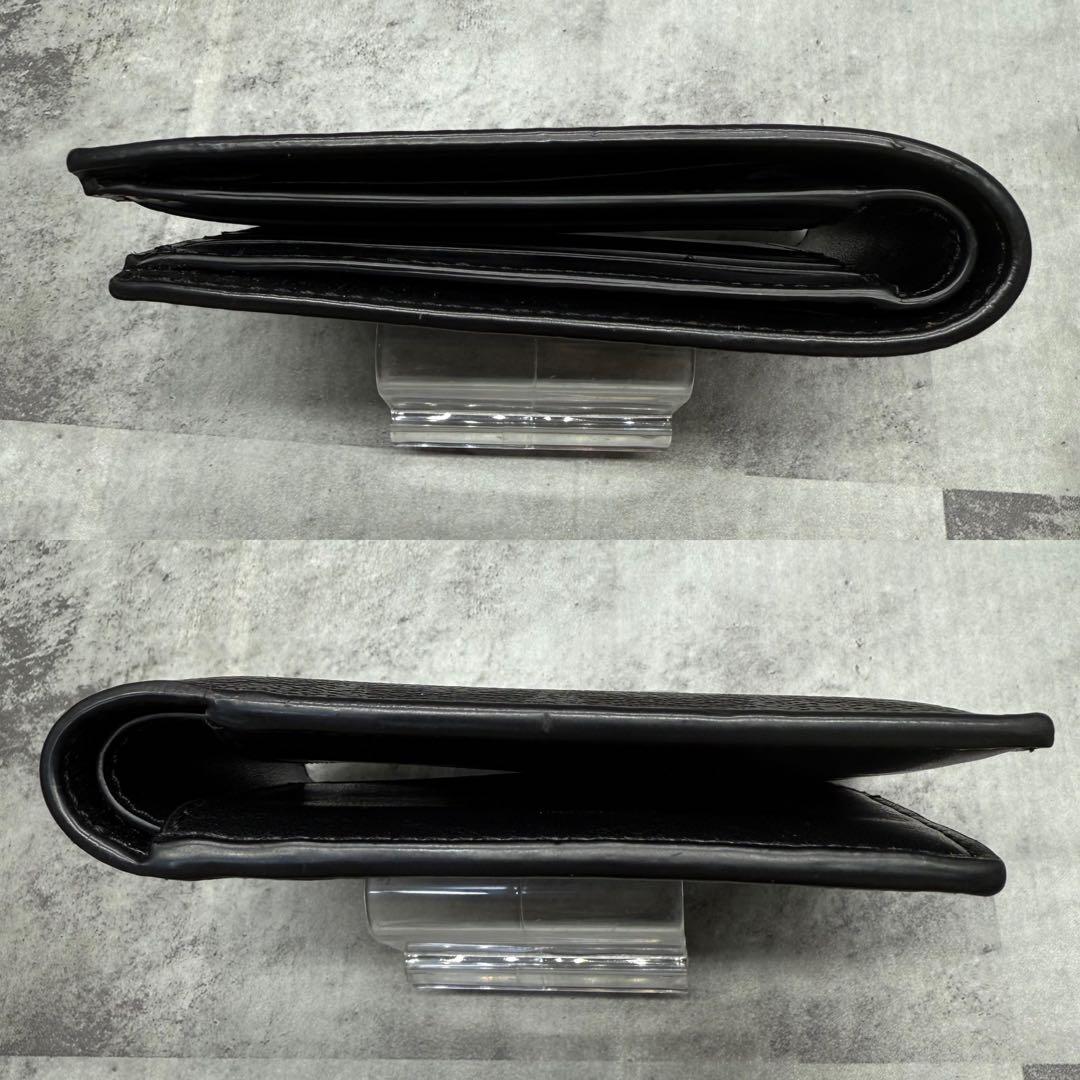 【美品】COACH コーチ 折り財布 PVC ブラック シグネチャー メンズ