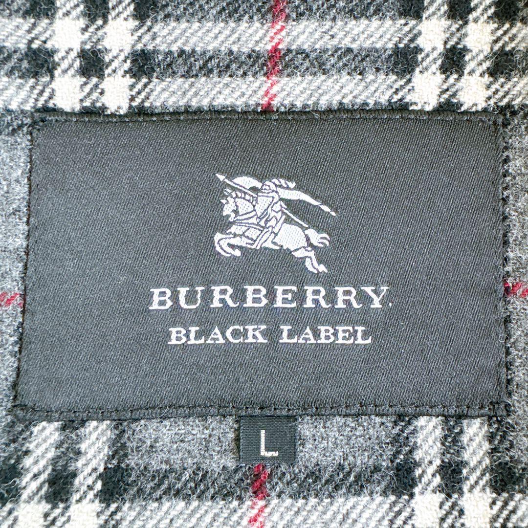 美品　バーバリーブラックレーベル　ダッフルコート　ロング　チェック柄　ウール　L