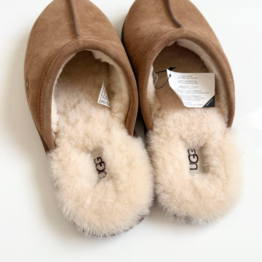 UGG スエードスカッフ ルームシューズ ブラウン　ボア　26センチ　スリッパ