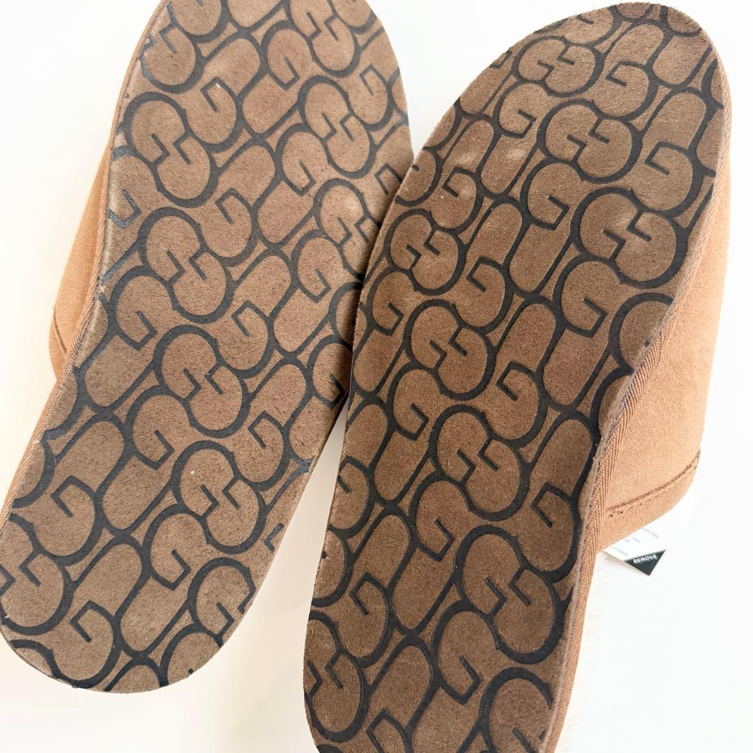UGG スエードスカッフ ルームシューズ ブラウン　ボア　26センチ　スリッパ