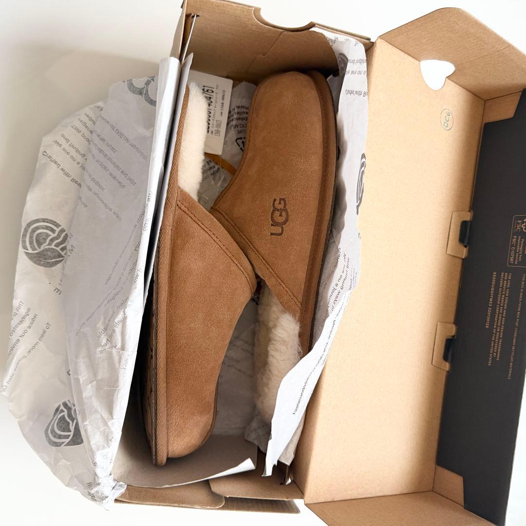 UGG スエードスカッフ ルームシューズ ブラウン　ボア　26センチ　スリッパ