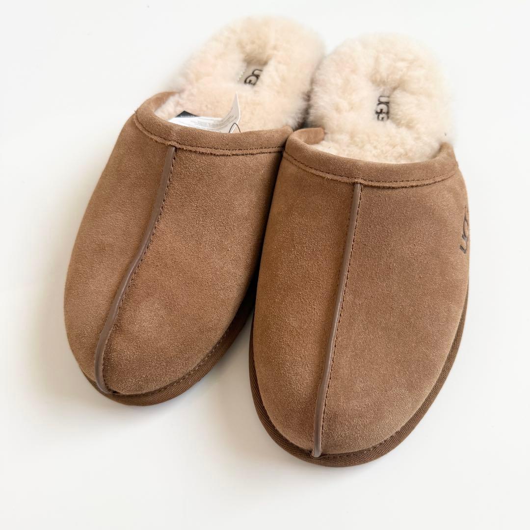 UGG スエードスカッフ ルームシューズ ブラウン　ボア　26センチ　スリッパ