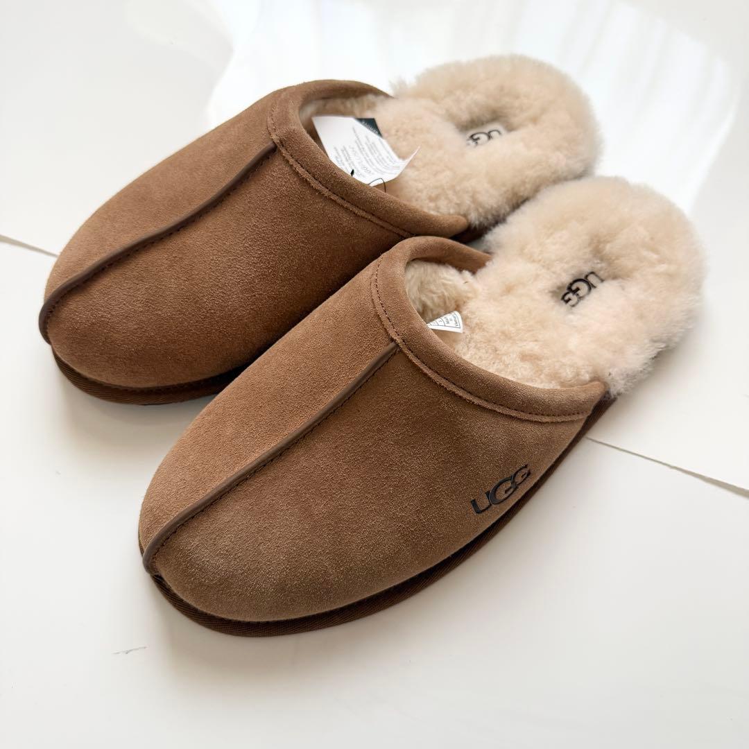 UGG スエードスカッフ ルームシューズ ブラウン　ボア　26センチ　スリッパ