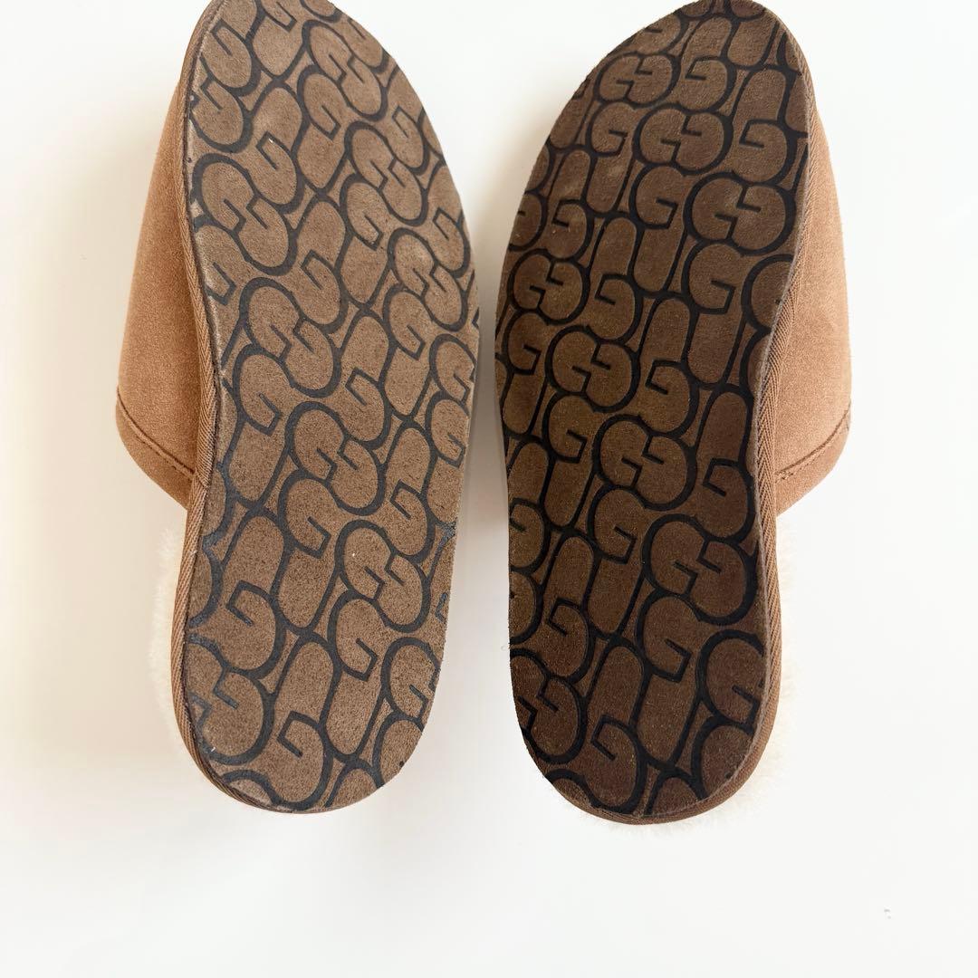 UGG スエードスカッフ ルームシューズ ブラウン　ボア　26センチ　スリッパ