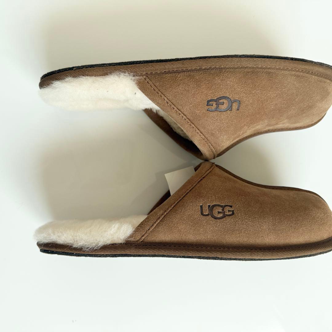 UGG スエードスカッフ ルームシューズ ブラウン　ボア　26センチ　スリッパ