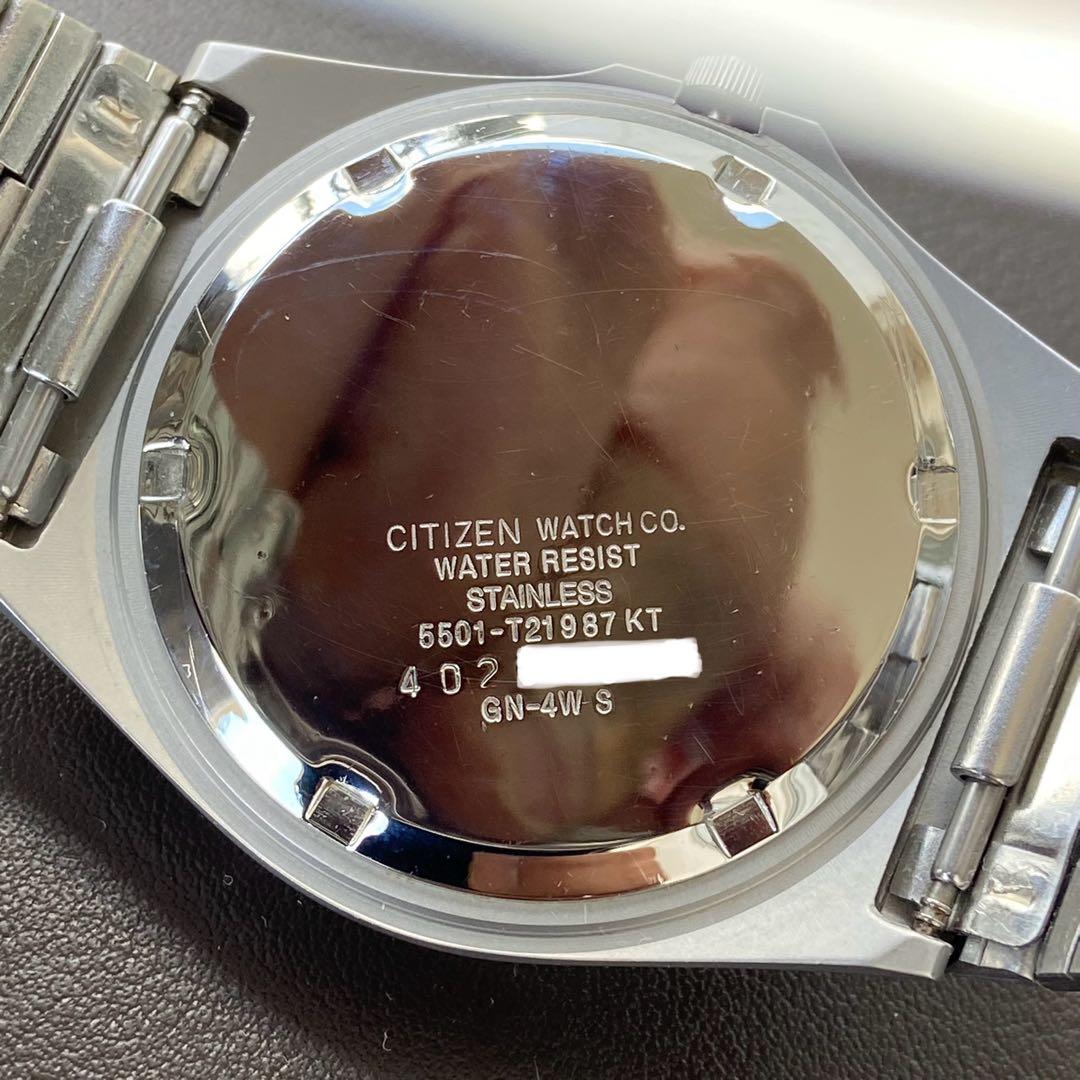 シチズン オールドクォーツ ブラックダイアル ガラス傷無し ロゴプレート 極美品