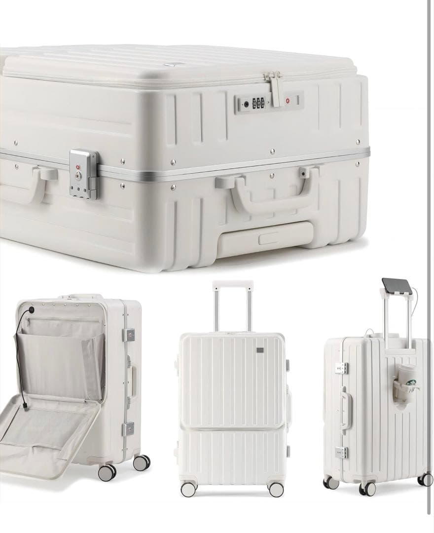 ホワイトキャリーケース Sサイズ　約40リトル　TSAロック